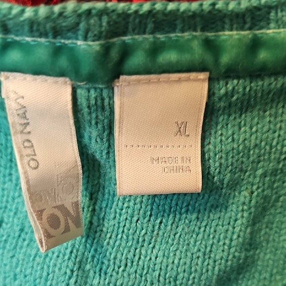 Old Navy Teal Cable Knit Girl's Button Up Sweater Size Xlarge - Picture 2 of 5